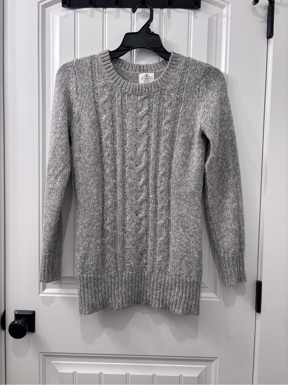 St. John's Bay Gray Cable Knit Crewneck Sweater